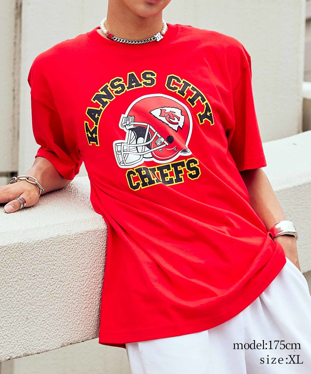NFL プリントTシャツ　ヘルメットデザイン（KC CHIEFS/チーフス） RED(レッド) 詳細画像 RED 10