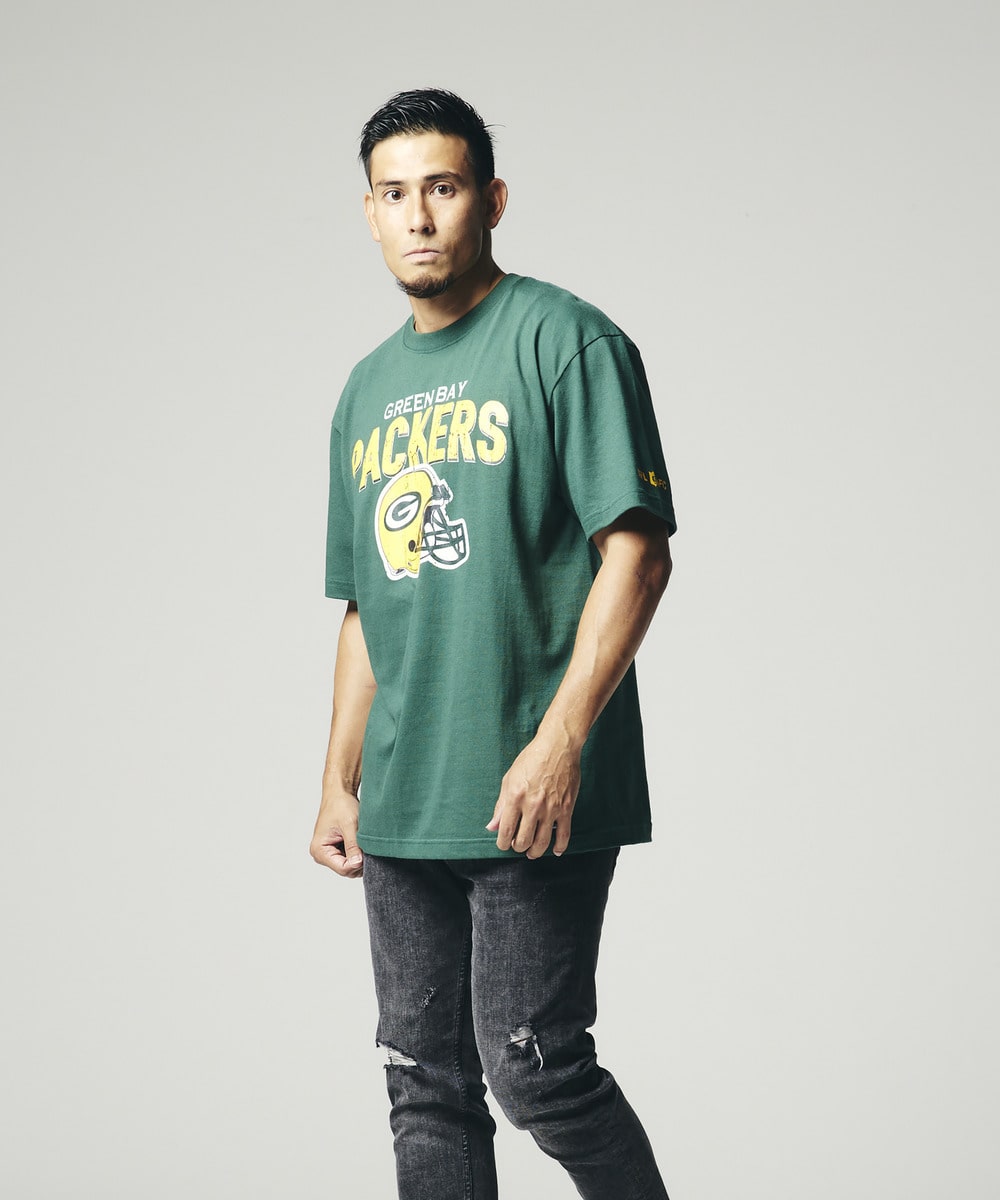 NFL クラックプリントTシャツ（GB PACKERS/パッカーズ） GREEN(グリーン） 詳細画像