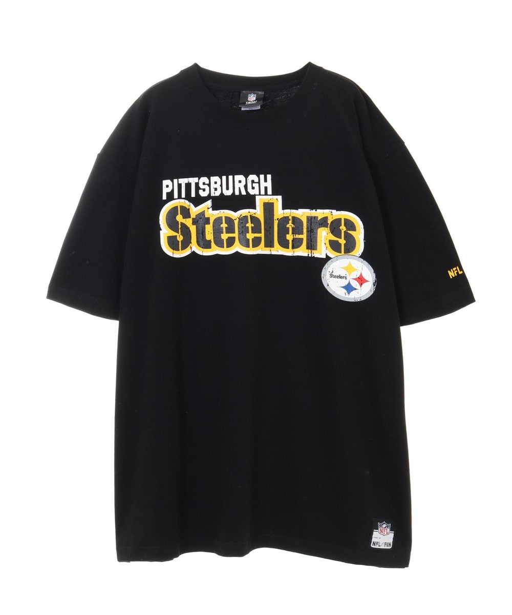 NFL クラックプリントTシャツ（PIT STEELERS/スティーラーズ） BLACK