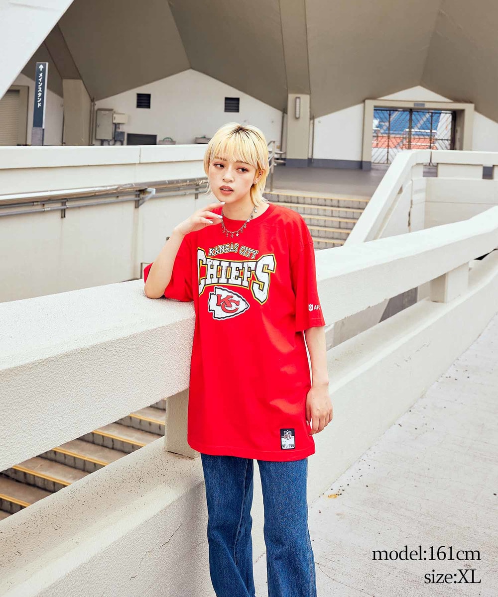 NFL クラックプリントTシャツ（KC CHIEFS/チーフス） RED(レッド) RED