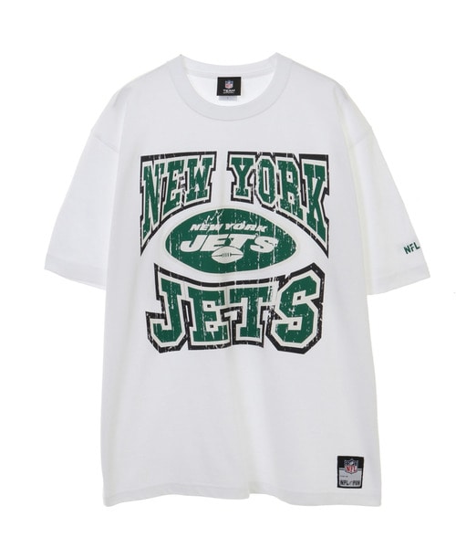 NFL クラックプリントTシャツ （NYJ JETS/ジェッツ） WHITE(ホワイト）