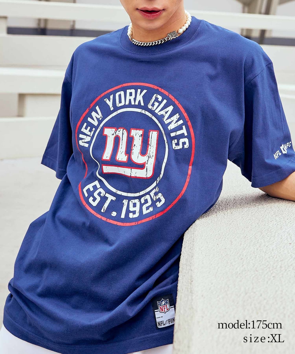 NFL クラックプリントTシャツ（NYG GIANTS/ジャイアンツ）BLUE(ブルー