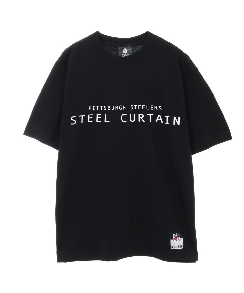 NFL プリントTシャツ スローガン（PIT STEELERS/スティーラーズ） 【STEEL CURTAIN】 詳細画像 BLACK 1