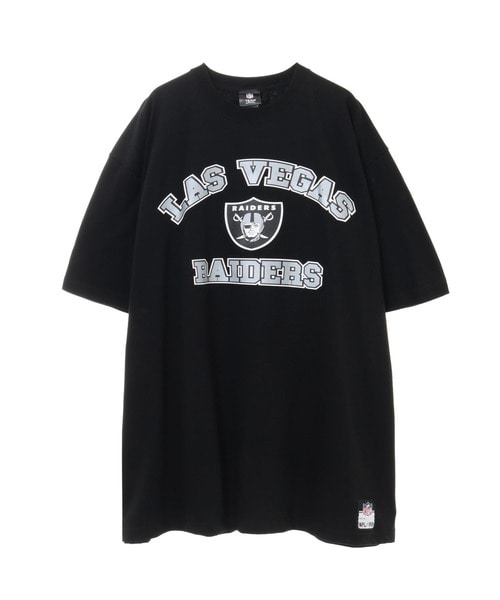 NFL プリントTシャツ アーチデザイン（LV RAIDERS/レイダース） BLACK(ブラック)