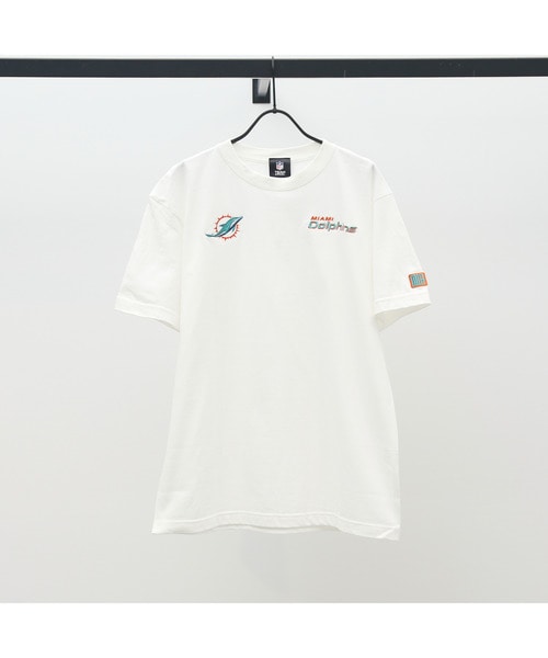 NFL 刺繍Tシャツ（MIA DOLPHINS /ドルフィンズ）WHITE.V（ホワイト）L
