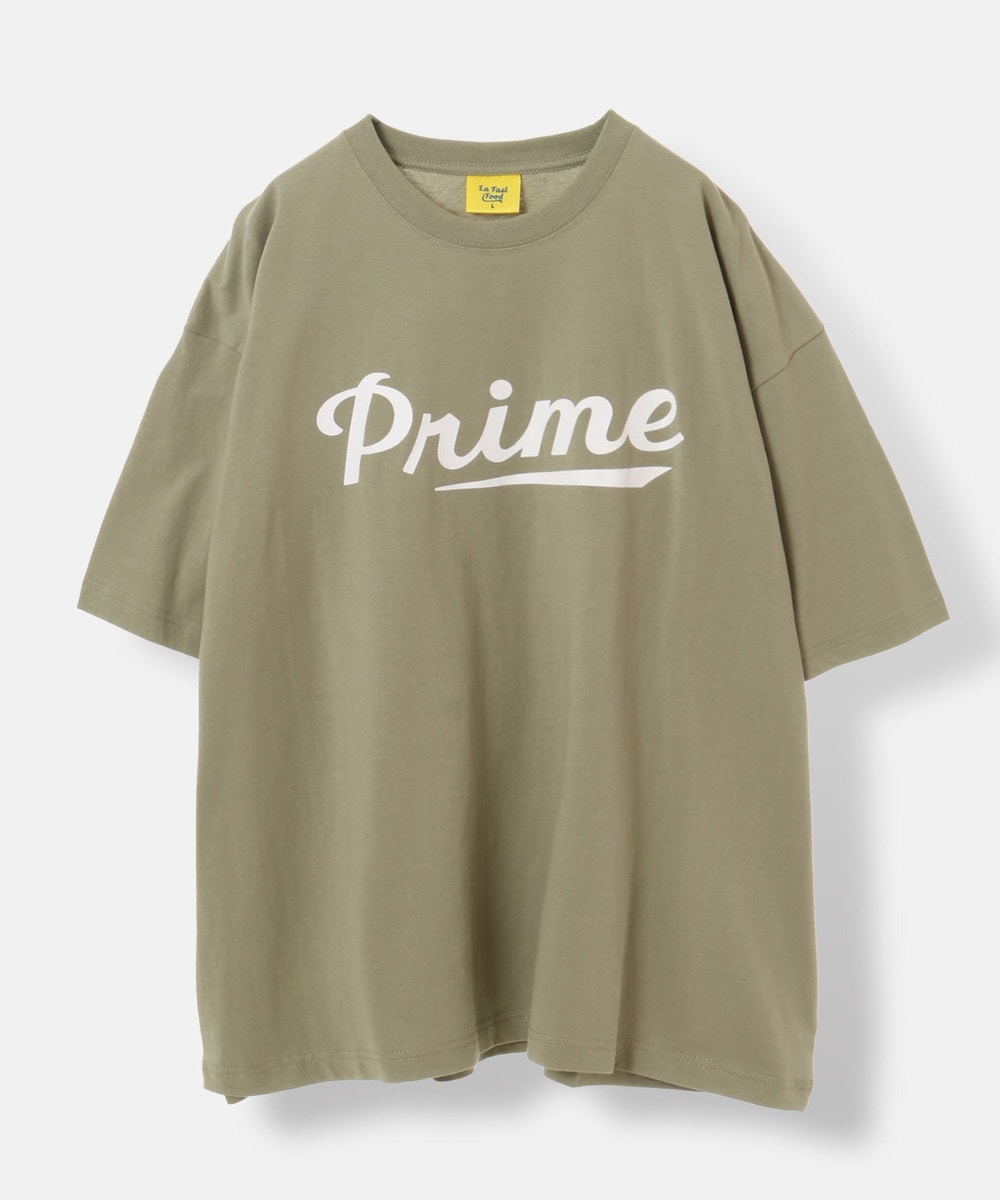 【 Prime Pizza×URBAMENT】バックグラフィックPizzaプリントワイドTシャツ 詳細画像 L.KHAKI 4