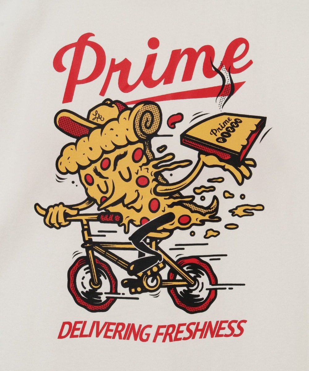 【 Prime Pizza×URBAMENT】バックグラフィックPizzaプリントワイドTシャツ 詳細画像 オフ 10