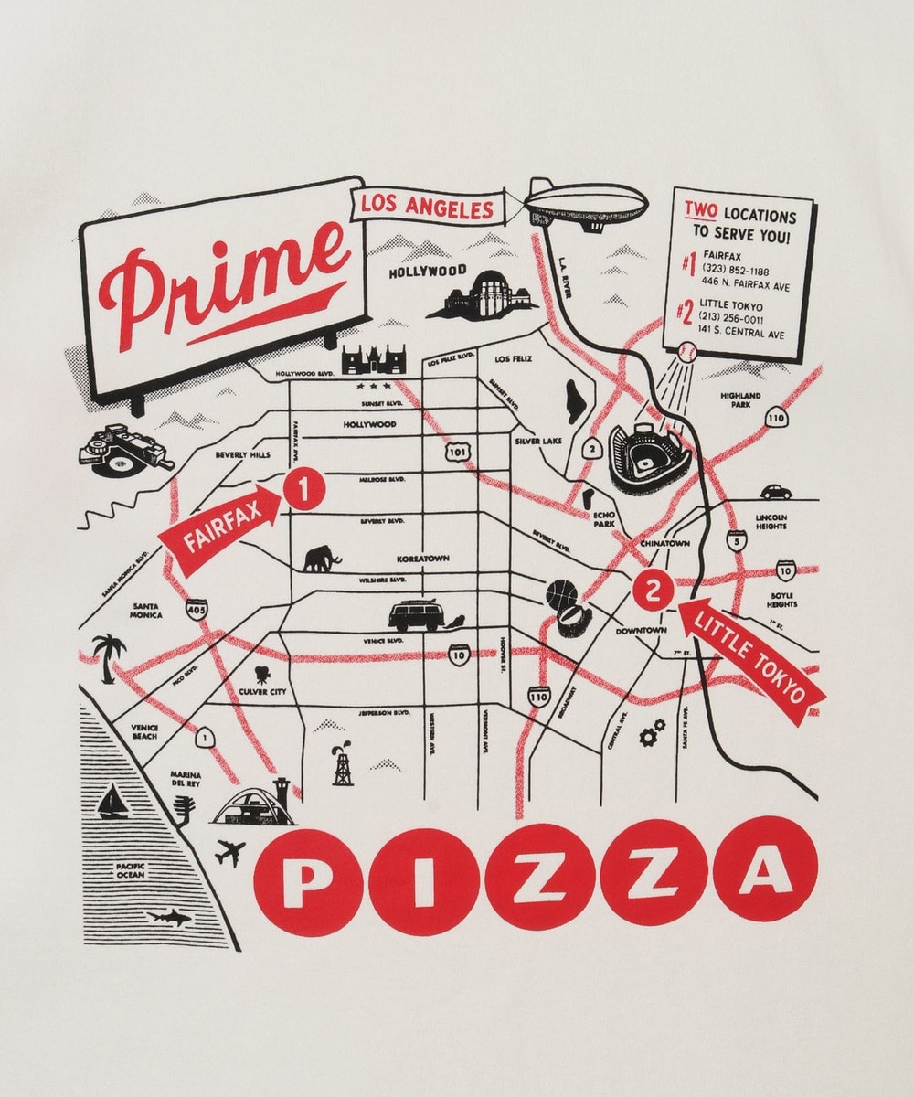  【Prime Pizza×URBAMENT】グラフィックマップワイドTシャツ 詳細画像