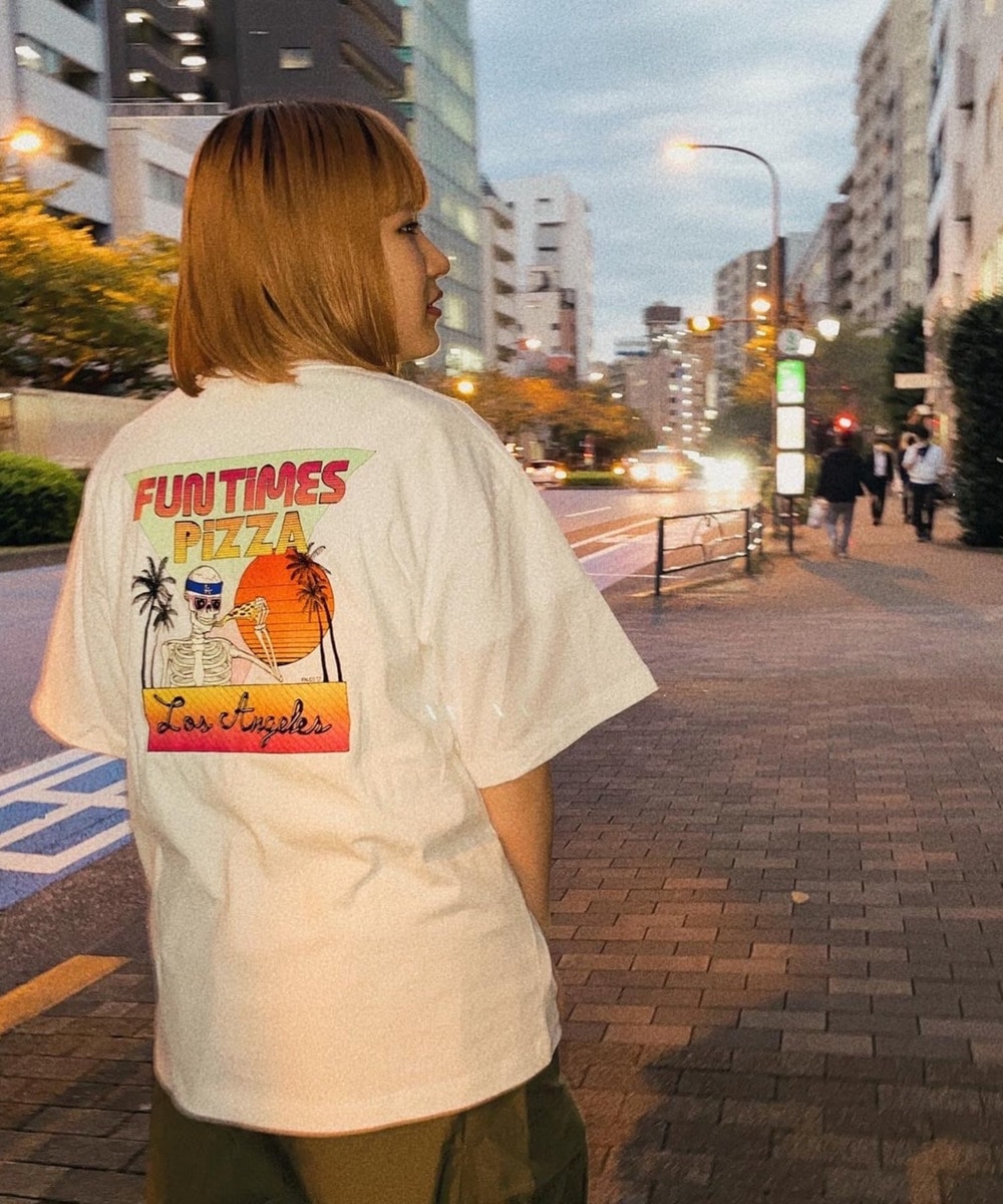 【Prime Pizza ×URBAMENT】FUN TIMES PIZZAグラフィックワイドTシャツ 詳細画像