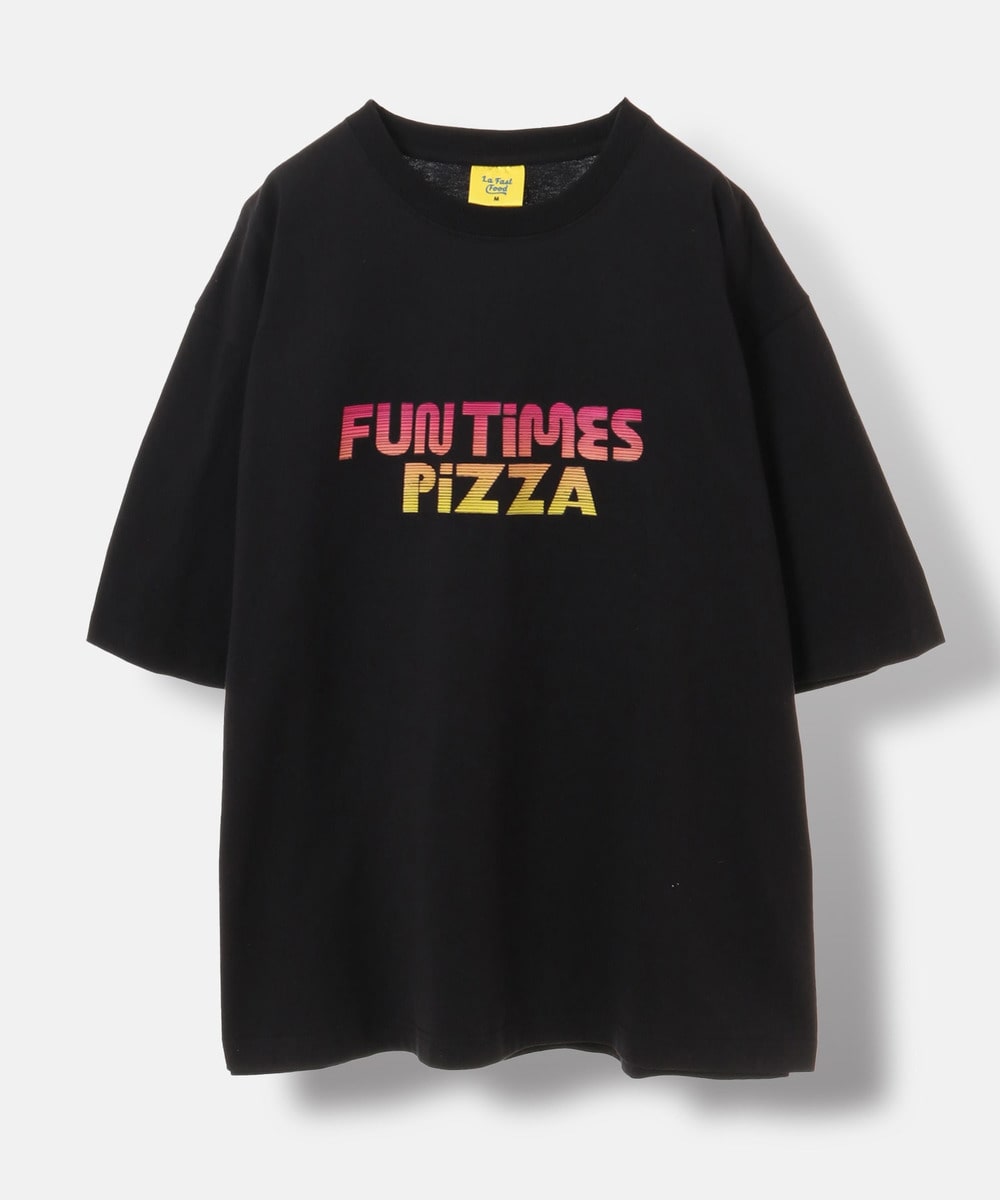 【Prime Pizza ×URBAMENT】FUN TIMES PIZZAグラフィックワイドTシャツ 詳細画像 BLACK 3