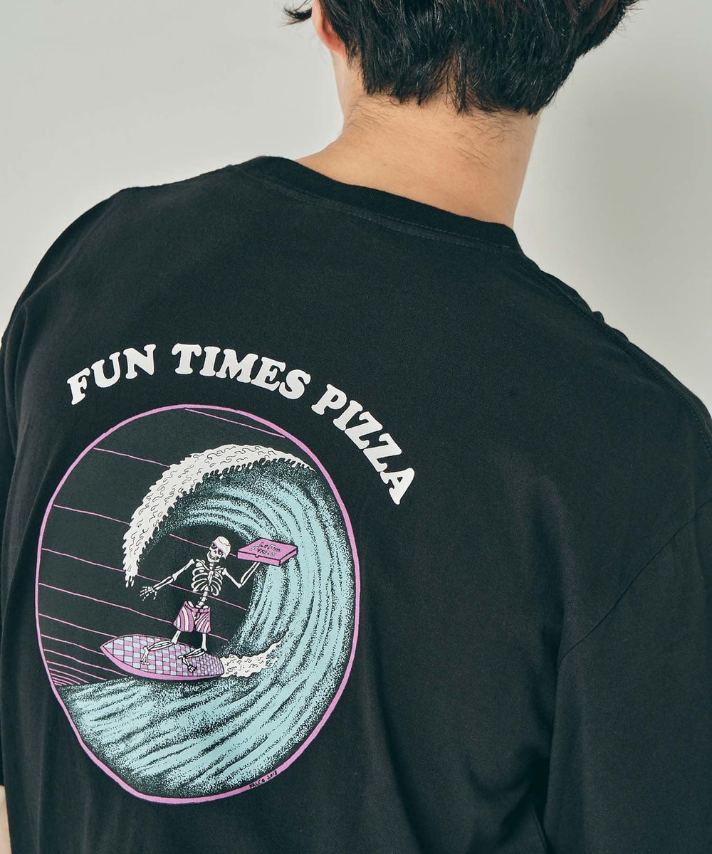 【Prime Pizza×URBAMENT】バックグラフィックワイドTシャツ 詳細画像 BLACK 1