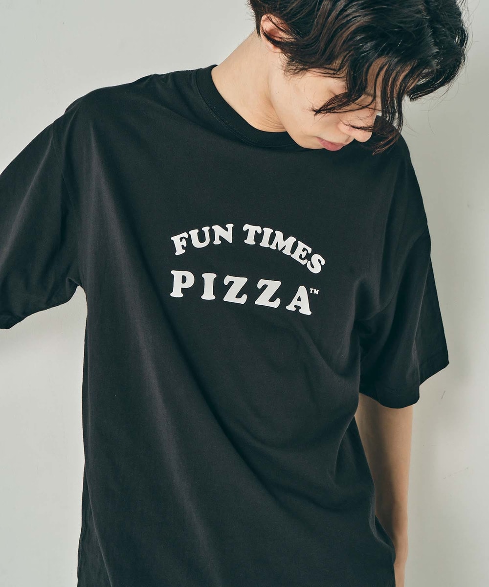 【Prime Pizza×URBAMENT】バックグラフィックワイドTシャツ 詳細画像 BLACK 2