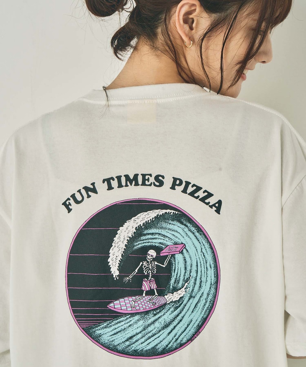 【Prime Pizza×URBAMENT】バックグラフィックワイドTシャツ 詳細画像 オフ 1