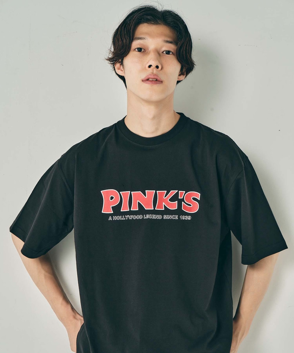 【PINK'S HOTDOG×URBAMENT】ワイドTシャツ 詳細画像 BLACK 1