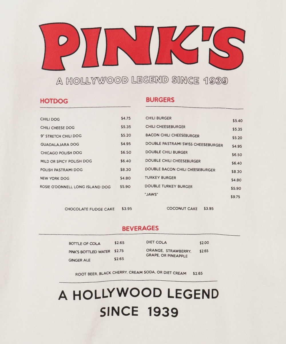 【PINK'S HOTDOG×URBAMENT】ワイドTシャツ 詳細画像 オフ 10