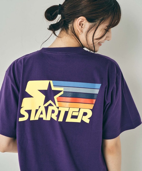 STARTER レトロレイボー柄Tシャツ
